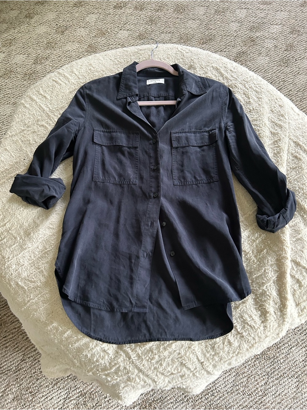 Aritzia Button-Down Utility Shirt- xs navy- NWOT